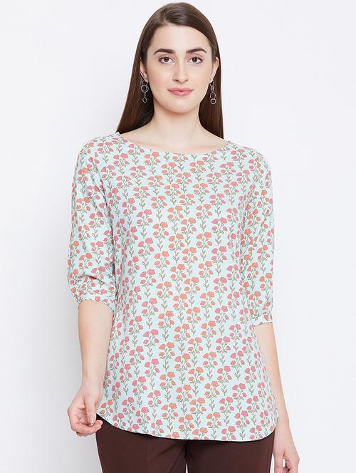 women's straight boat neck top - 16676081 - Very Small Image - 1