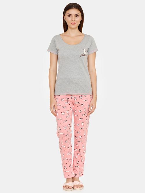 scoop neck tee with quirky pajama - 16676358 - Very Small Image - 1