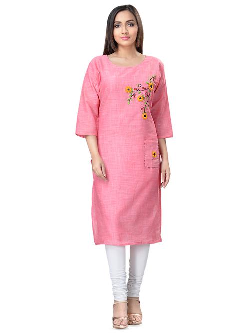 embroidered straight kurta - 16676376 - Very Small Image - 1
