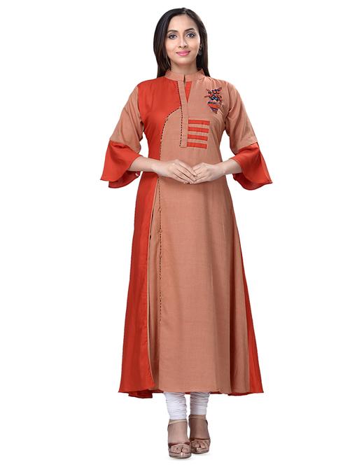 contrast a-line kurta - 16676379 - Very Small Image - 1