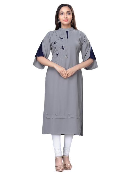 embroidered straight kurta - 16676382 - Very Small Image - 1