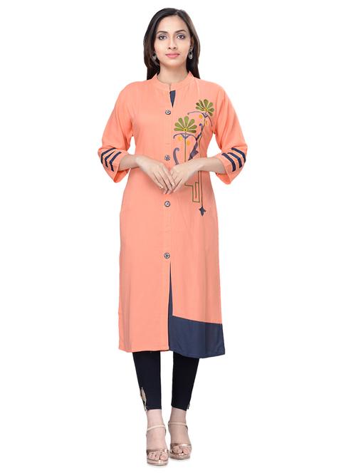 embroidered straight kurta - 16676401 - Very Small Image - 1