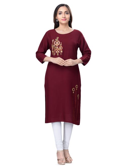 embroidered straight kurta - 16676428 - Very Small Image - 1