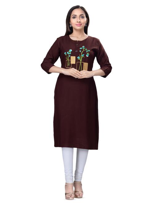 embroidered straight kurta - 16676433 - Very Small Image - 1