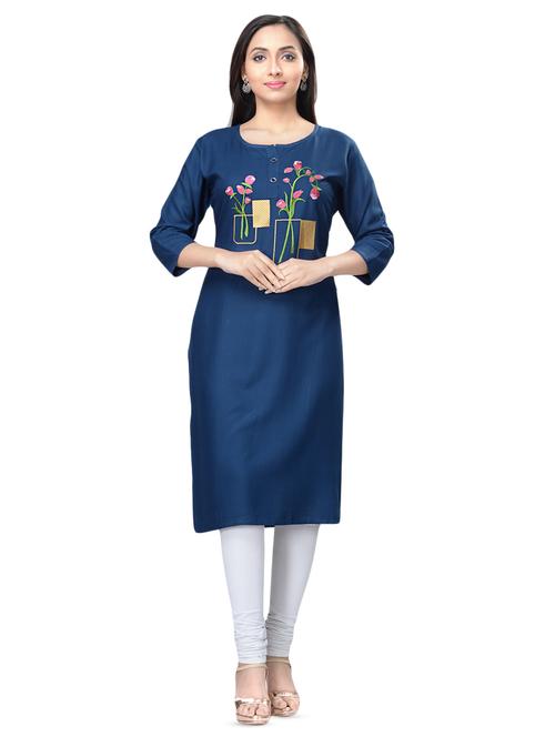 embroidered straight kurta - 16676444 - Very Small Image - 1