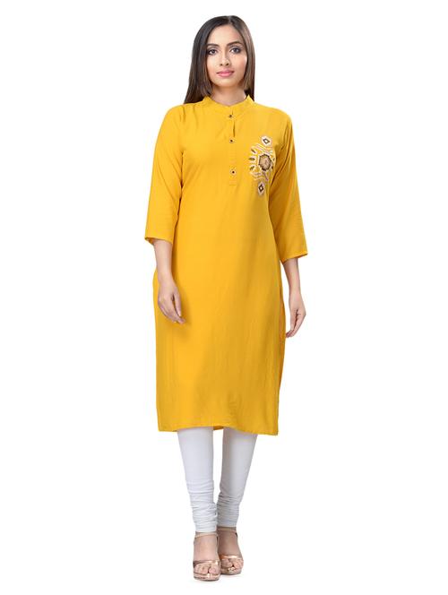 embroidered straight kurta - 16676450 - Very Small Image - 1