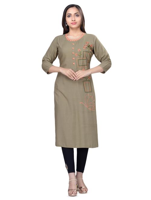 embroidered straight kurta - 16676461 - Very Small Image - 1