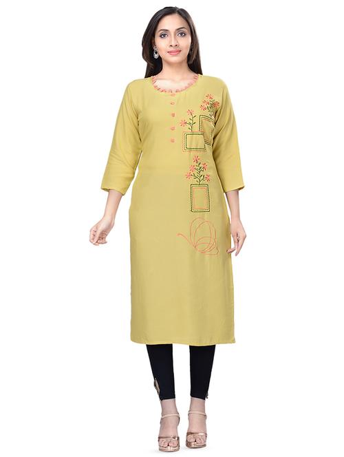 embroidered straight kurta - 16676462 - Very Small Image - 1