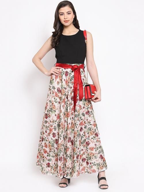 tie knot floral maxi dress - 16677101 - Very Small Image - 1