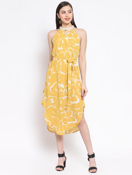 keyhole neck floral asymmetric dress - 16677129 - Very Small Image - 1