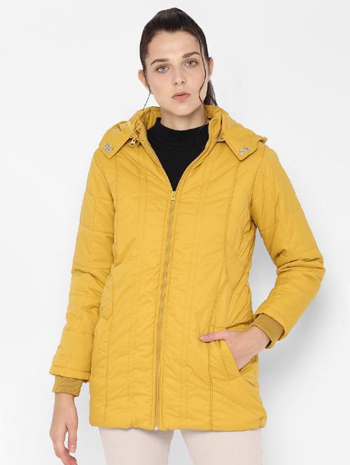 hooded neck solid jacket - 16677693 - Very Small Image - 1