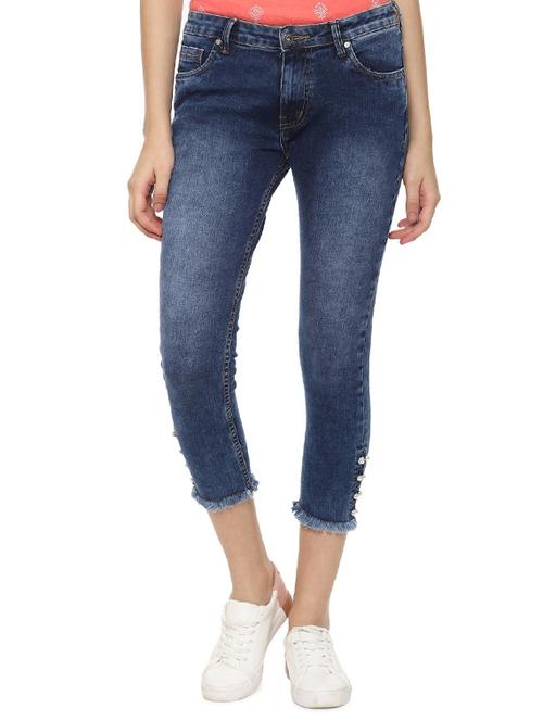 blue cotton blend jeans - 16677699 - Very Small Image - 1