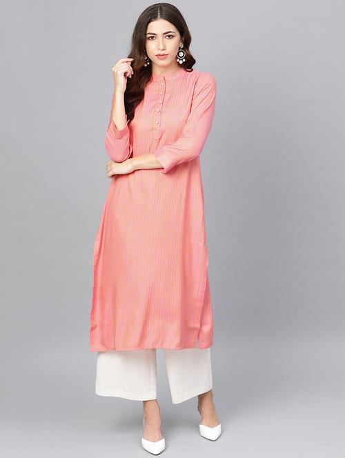 stripes straight kurta - 16678144 - Very Small Image - 1