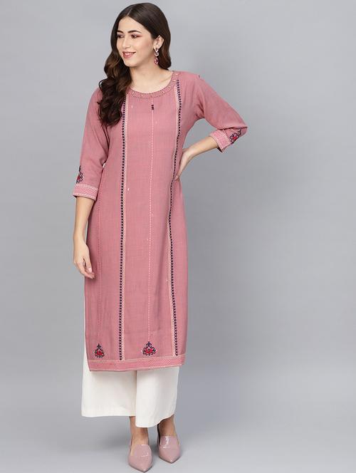 embroidered straight kurta - 16678169 - Very Small Image - 1
