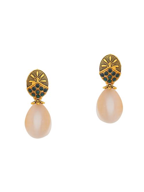 green metal drop earring - 16678447 - Very Small Image - 1
