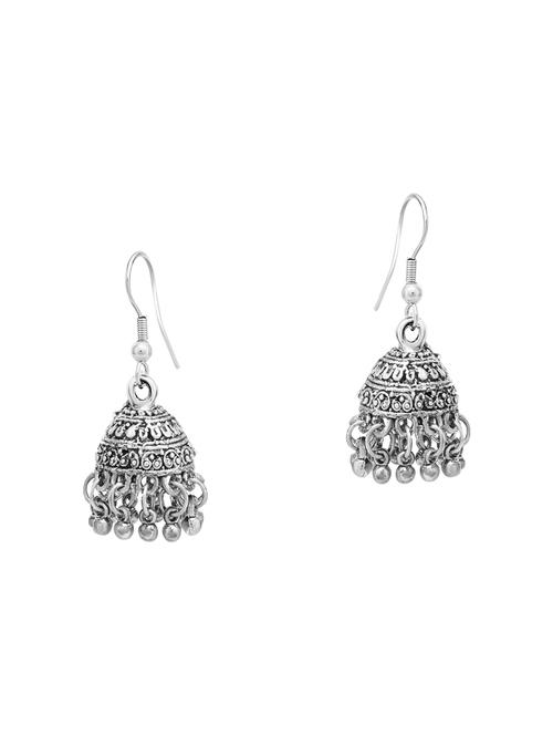 silver metal jhumka earring - 16678466 - Very Small Image - 1