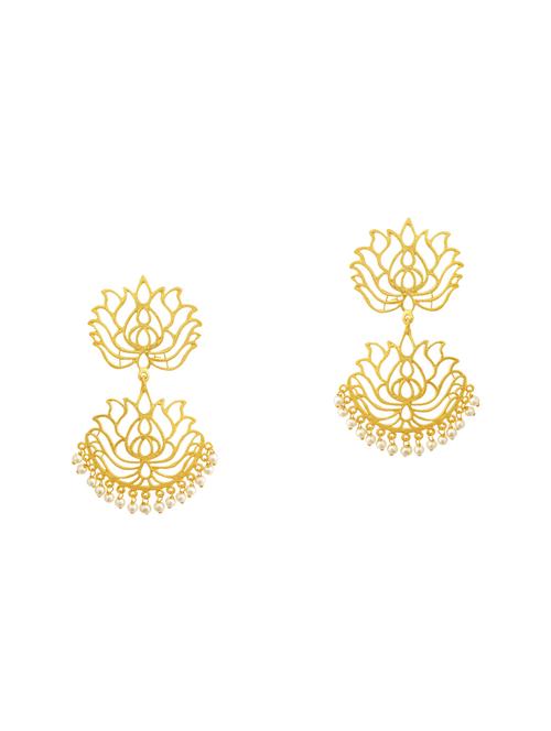 yellow metal drop earring - 16678485 - Very Small Image - 1