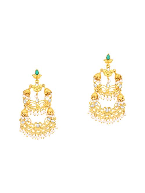 gold metal drop earring - 16678520 - Very Small Image - 1