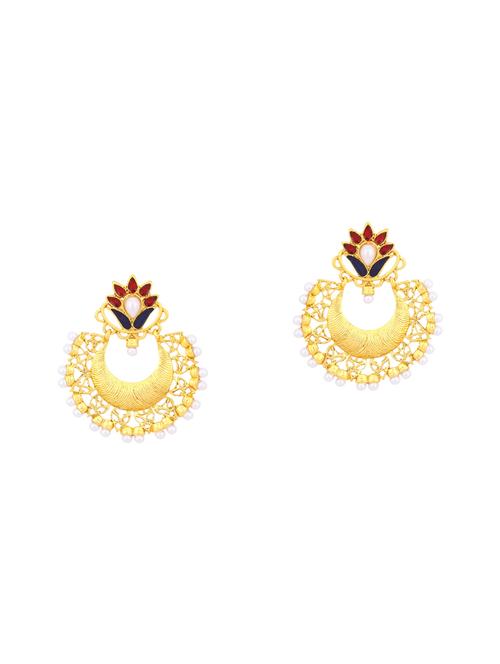 red metal chandballi earring - 16678529 - Very Small Image - 1