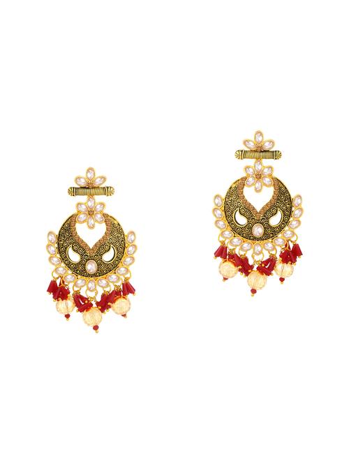 red metal drop earring - 16678551 - Very Small Image - 1
