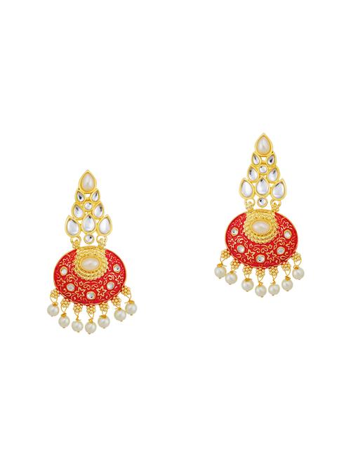 red metal drop earring - 16678559 - Very Small Image - 1