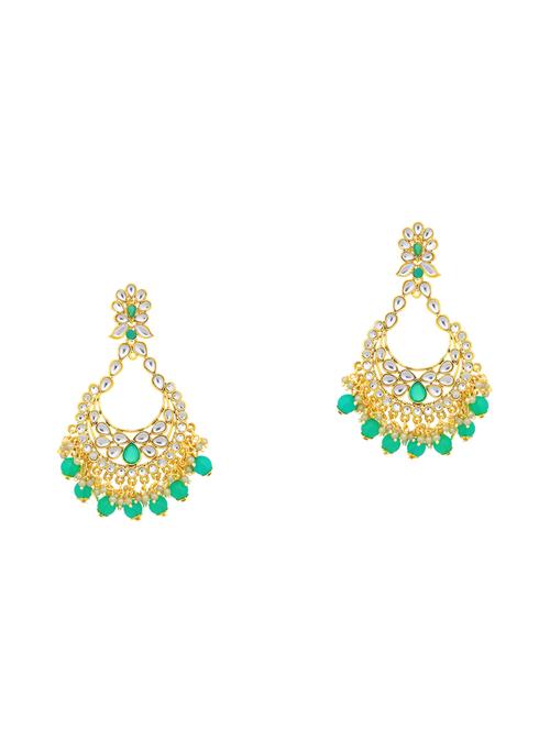green metal chandballi earring - 16678562 - Very Small Image - 1