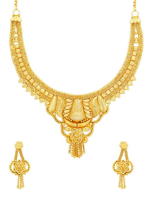 gold metal necklaces and earring - 16678681 - Very Small Image - 1