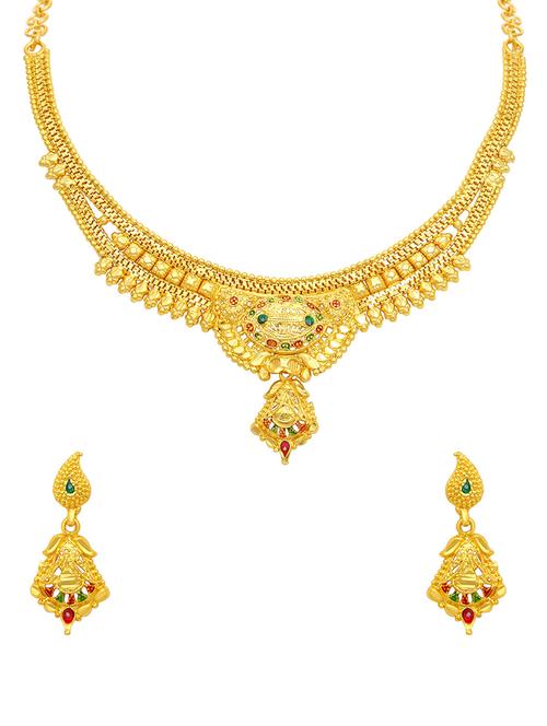 gold metal necklaces and earring - 16678690 - Very Small Image - 1