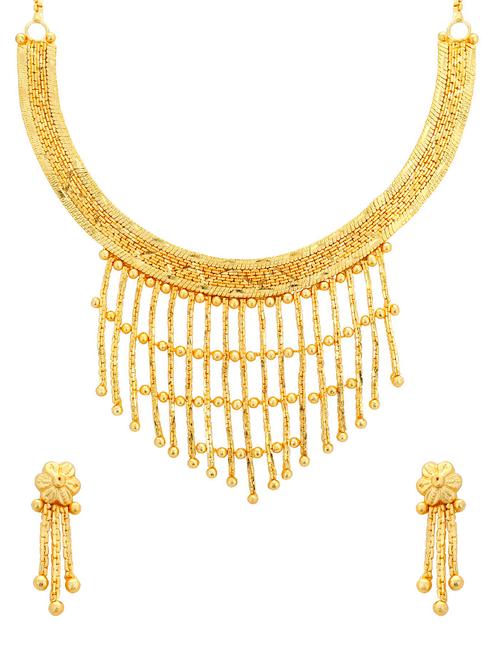 gold metal necklaces and earring - 16678697 - Very Small Image - 1