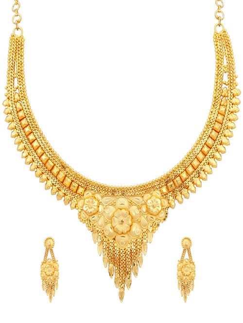 traditional alloy gold plated alloy necklace set - 16678787 - Very Small Image - 1