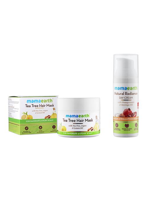 anti dandruff tea tree hair mask with tea tree and lemon oil, 200ml and day cream with spf 20+ - 16679536 - Very Small Image - 1