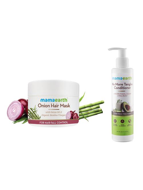 mamaearth's onion hair mask and no more tangles hair conditioner - 16679539 - Very Small Image - 1