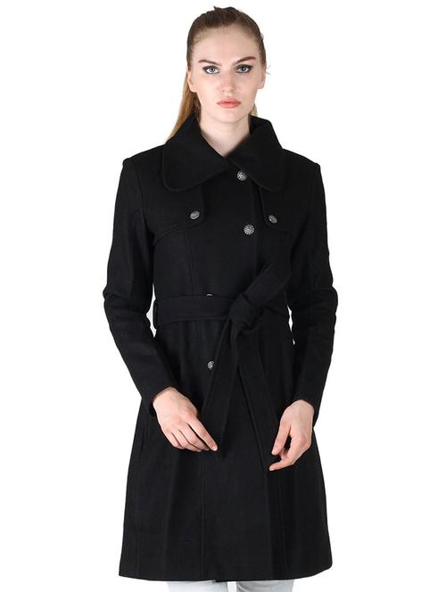 tie front shirt collar trench/overcoat coat - 16679808 - Very Small Image - 1