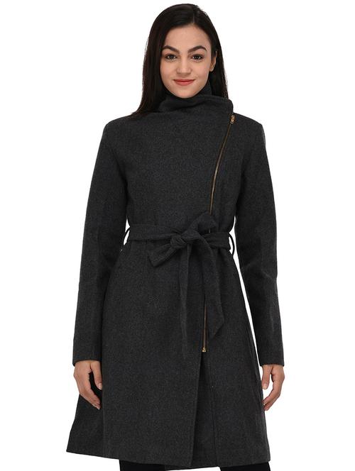 tie front trench/overcoat coat - 16679815 - Very Small Image - 1