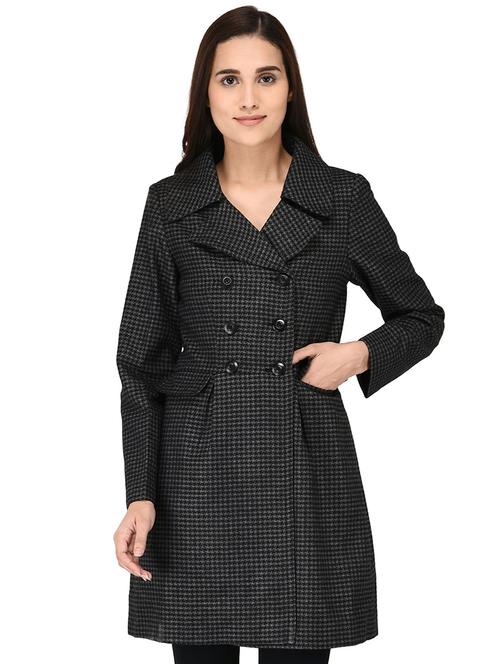 lapel neck trench/overcoat coat - 16679821 - Very Small Image - 1