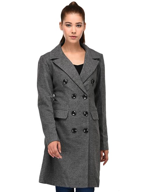 lapel neck trench/overcoat coat - 16679825 - Very Small Image - 1