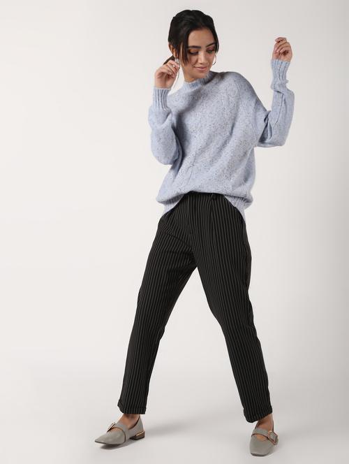 crew neck raglan sleeved wool blend pullover - 16680318 - Very Small Image - 1