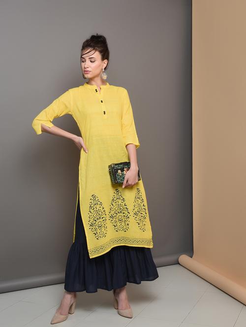 printed straight kurta - 16680665 - Very Small Image - 1