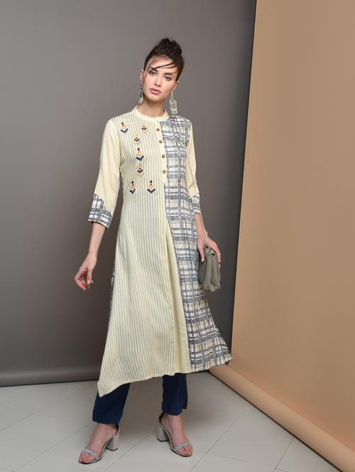 embroidered straight kurta - 16680671 - Very Small Image - 1