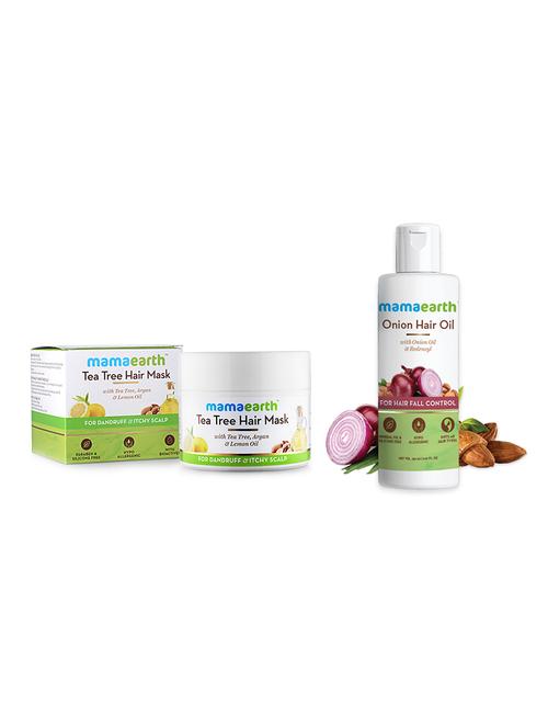 anti dandruff tea tree hair mask for danrduff control and itch treatement, onion oil for hair - 16680830 - Very Small Image - 1