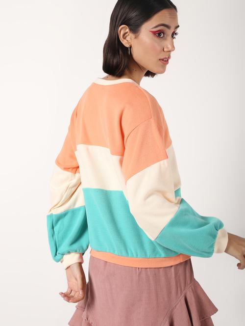 color block crew neck wool pullover - 16680903 - Very Small Image - 1