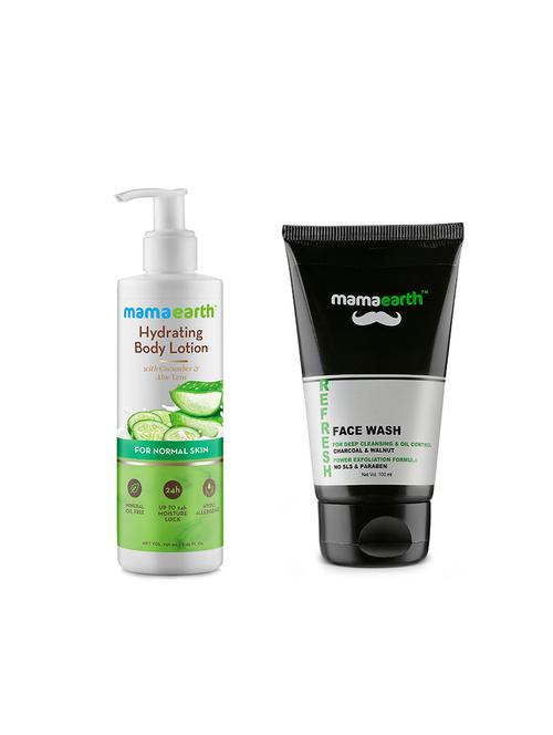 mamaearth hydrating natural body lotion and men's refresh oil control - 16681212 - Very Small Image - 1