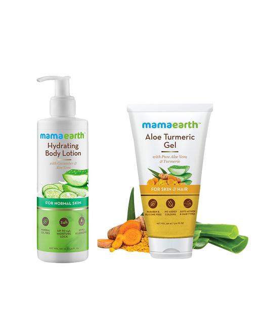 mamaearth hydrating natural body lotion and aloe vera gel - 16681268 - Very Small Image - 1