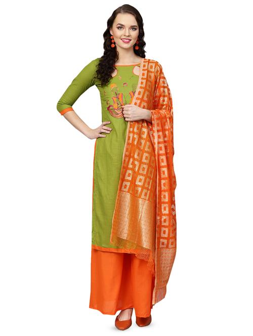 yoke embroidered unstitched suit - 16681288 - Very Small Image - 1