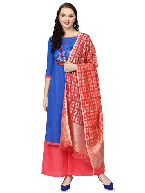 yoke embroidered unstitched suit - 16681294 - Very Small Image - 1