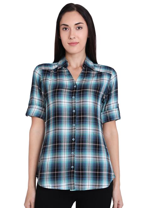 roll up sleeved checekered shirt - 16681459 - Very Small Image - 1