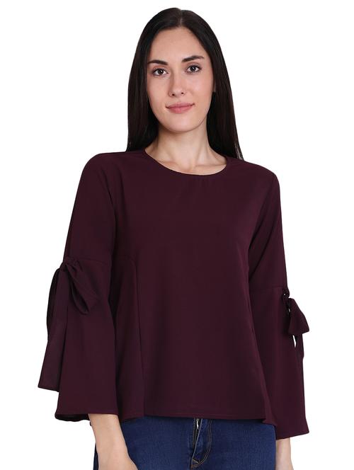 knot detail bell sleeved top - 16681471 - Very Small Image - 1