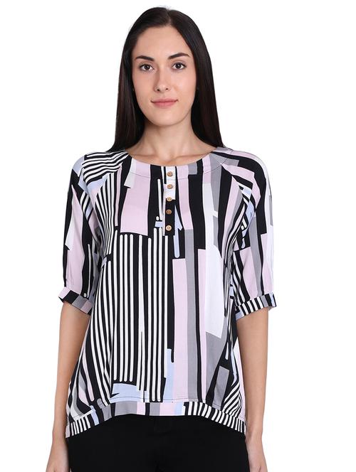 raglan sleeved striped top - 16681473 - Very Small Image - 1