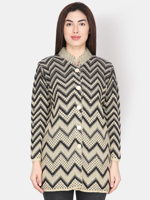 long sleeved pocket detail wool cardigan - 16682113 - Very Small Image - 1