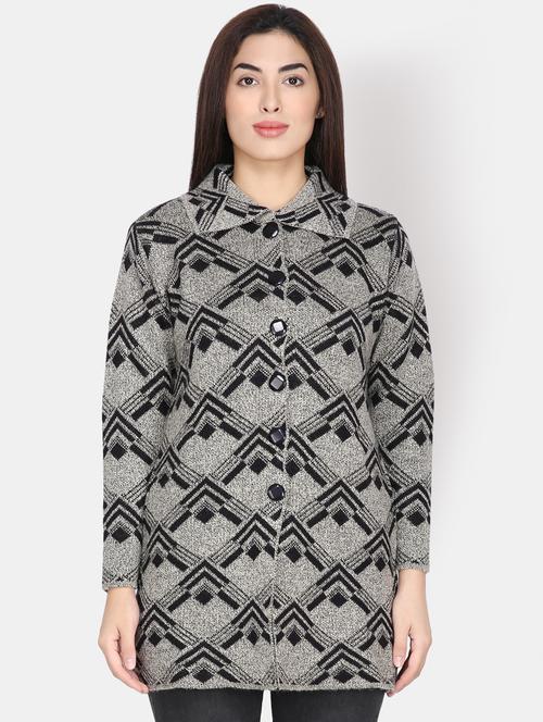 long sleeved pocket detail wool cardigan - 16682117 - Very Small Image - 1